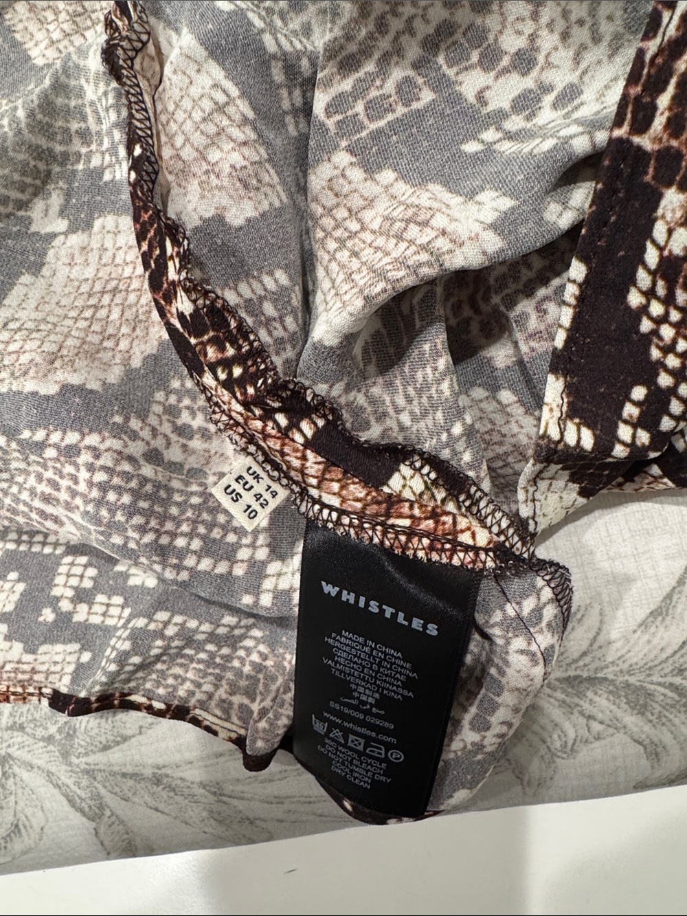 Snake Print Midi Skirt in Brown and Cream - Picture 6 of 6